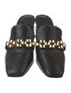 Veronica Beard Leather Chain-Link Accents Mules