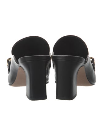 Veronica Beard Leather Chain-Link Accents Mules