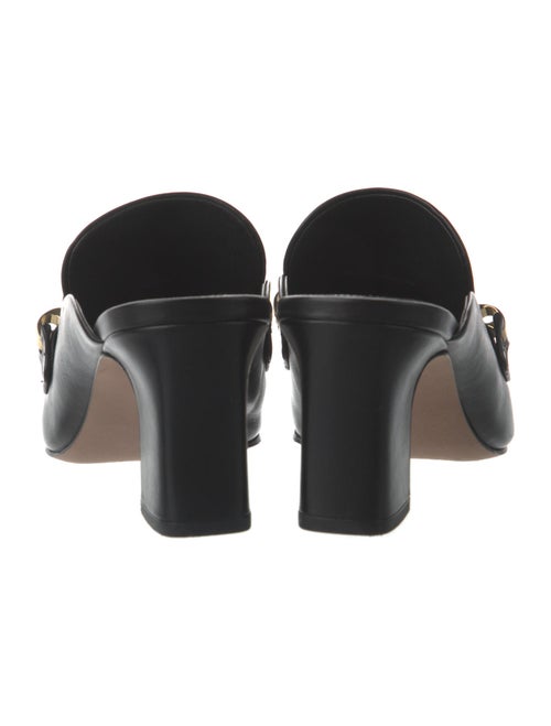 Veronica Beard Leather Chain-Link Accents Mules