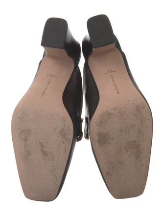 Veronica Beard Leather Chain-Link Accents Mules