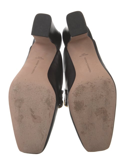 Veronica Beard Leather Chain-Link Accents Mules