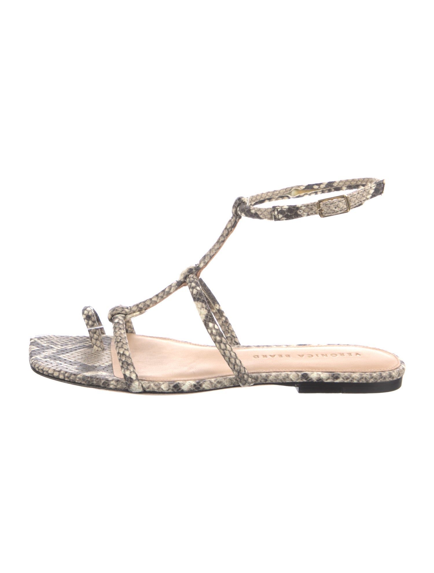 Veronica Beard Leather Animal Print Gladiator Sandals