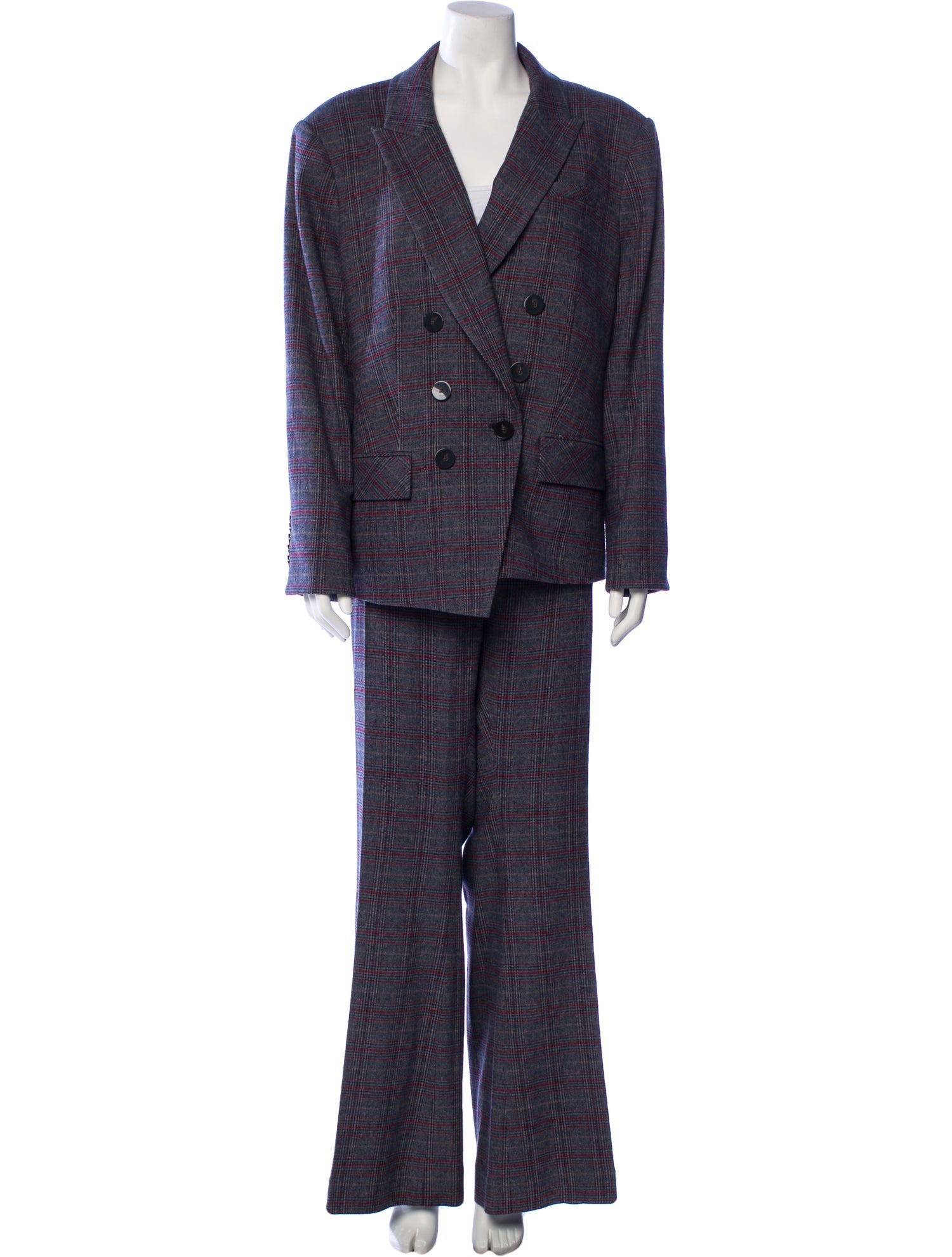 Veronica Beard Plaid Print Pantsuit