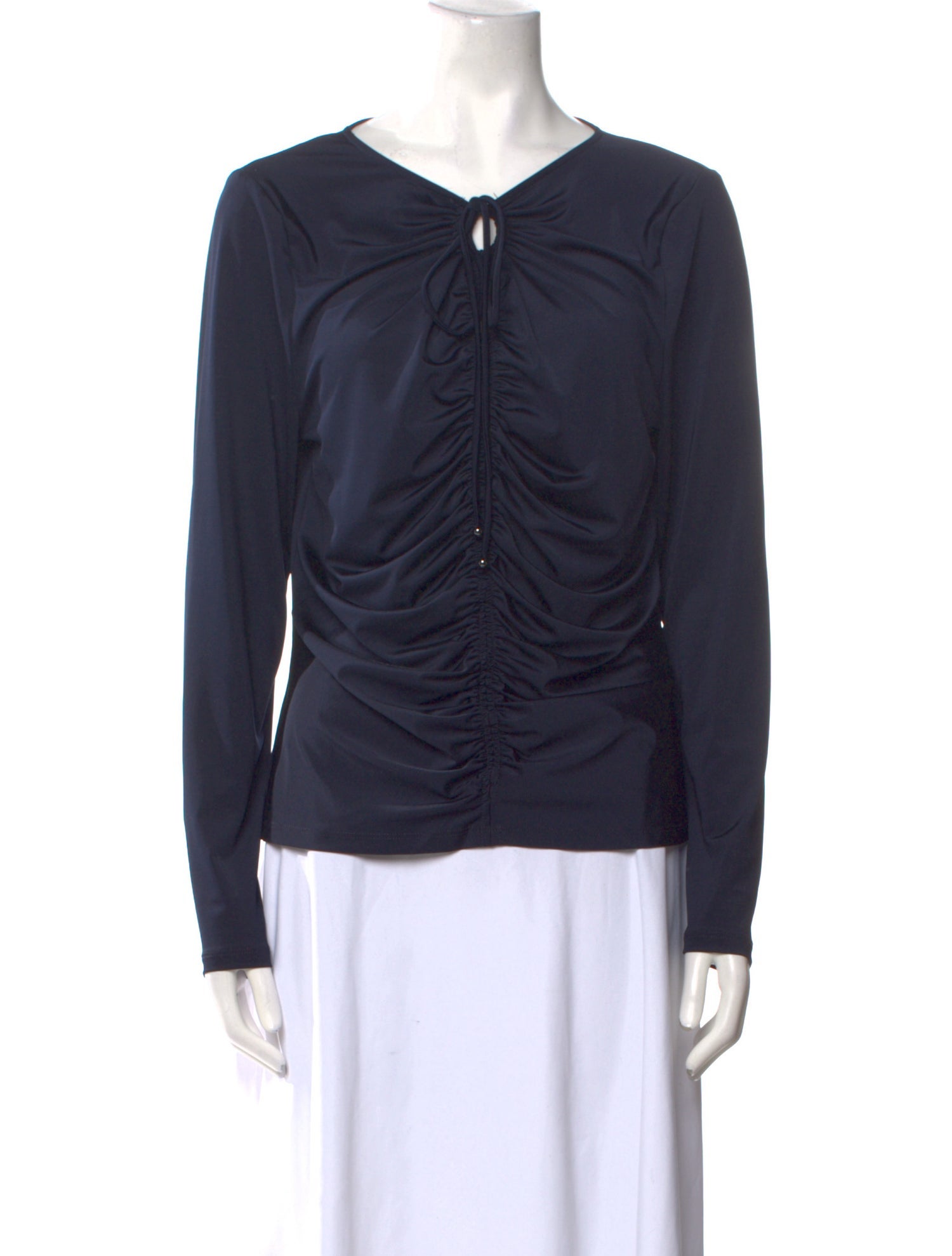 Veronica Beard V-Neck Long Sleeve Blouse