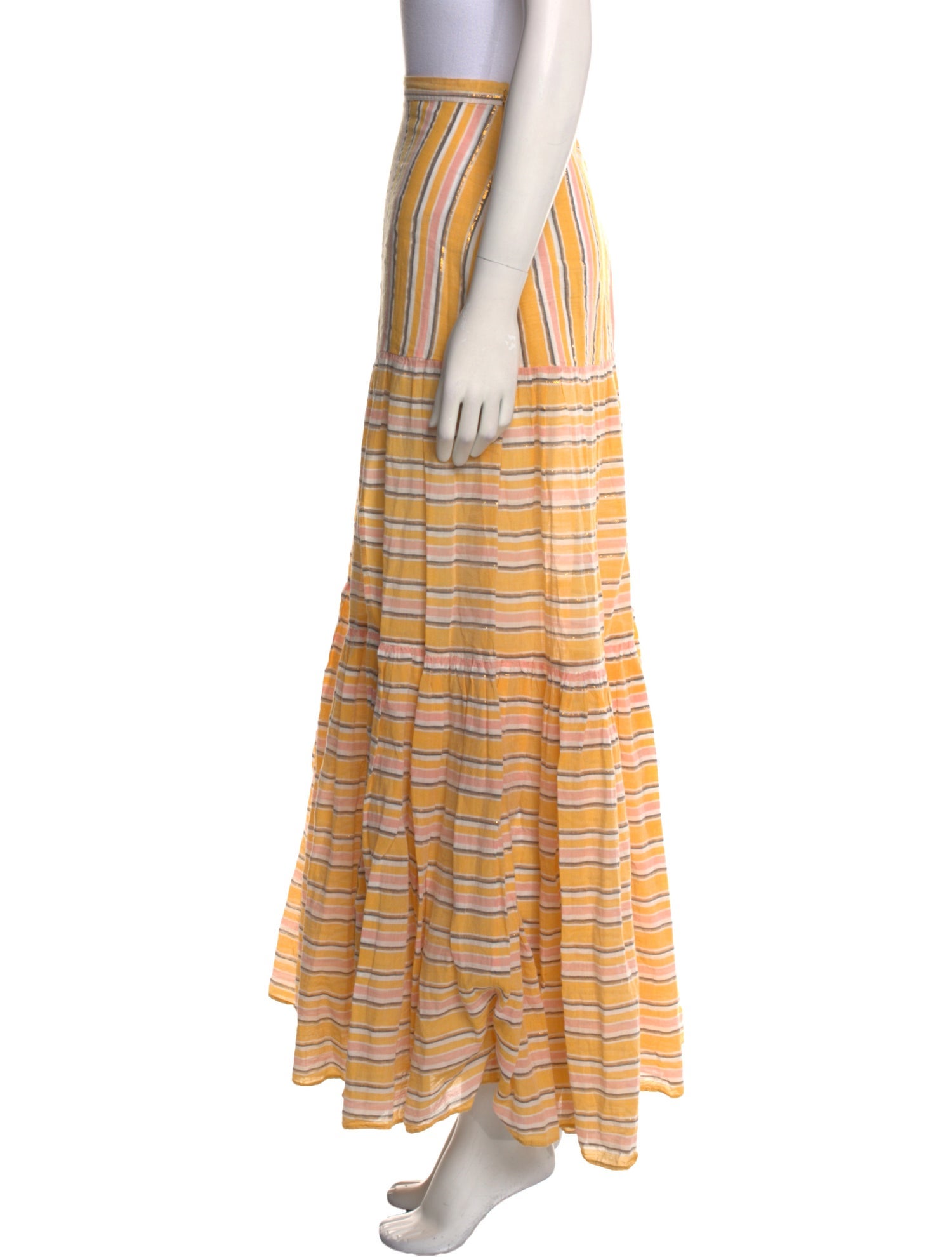 Veronica Beard Striped Midi Length Skirt