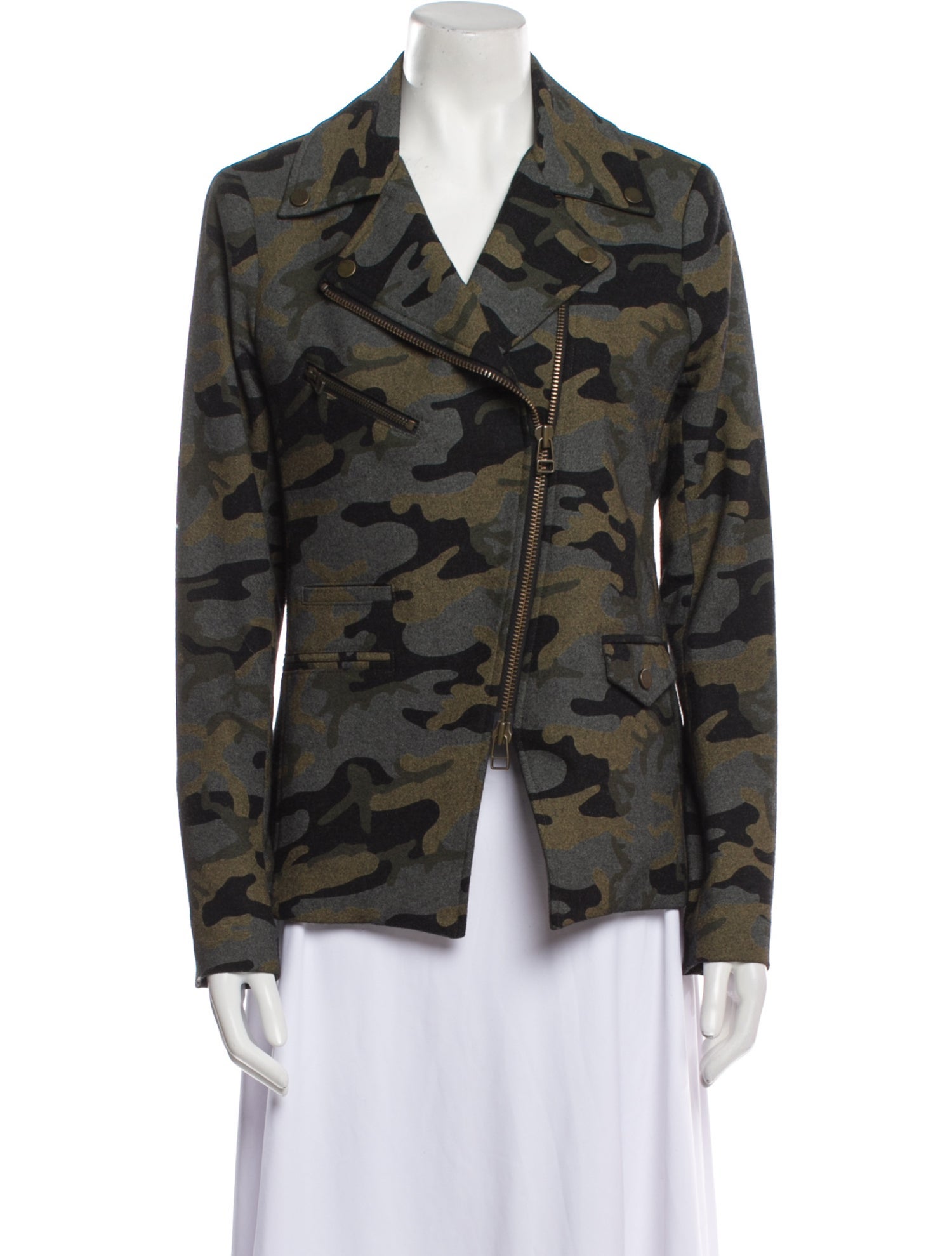 Veronica Beard Wool Camouflage Print Blazer