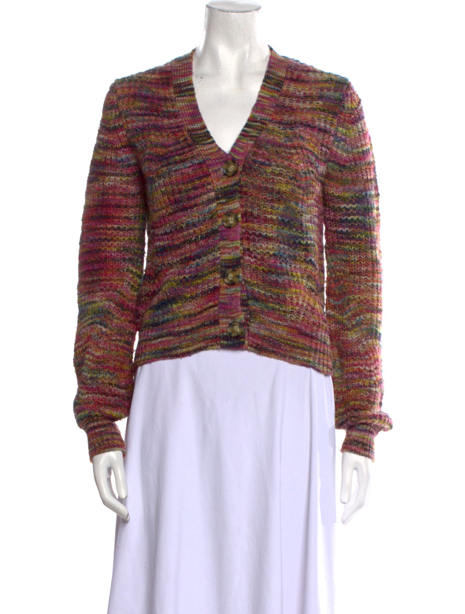 Veronica Beard Printed V-Neck Sweater