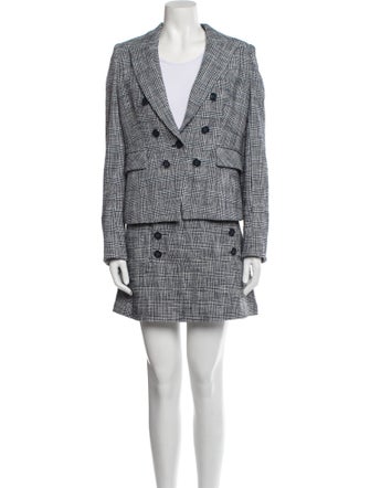 Veronica Beard Plaid Print Skirt Suit