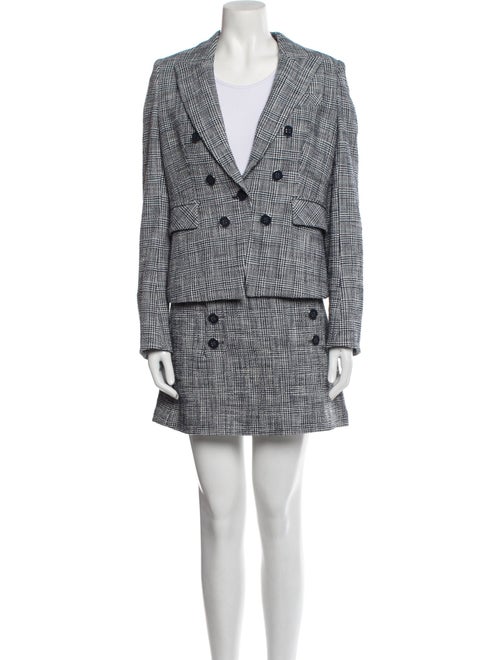 Veronica Beard Plaid Print Skirt Suit