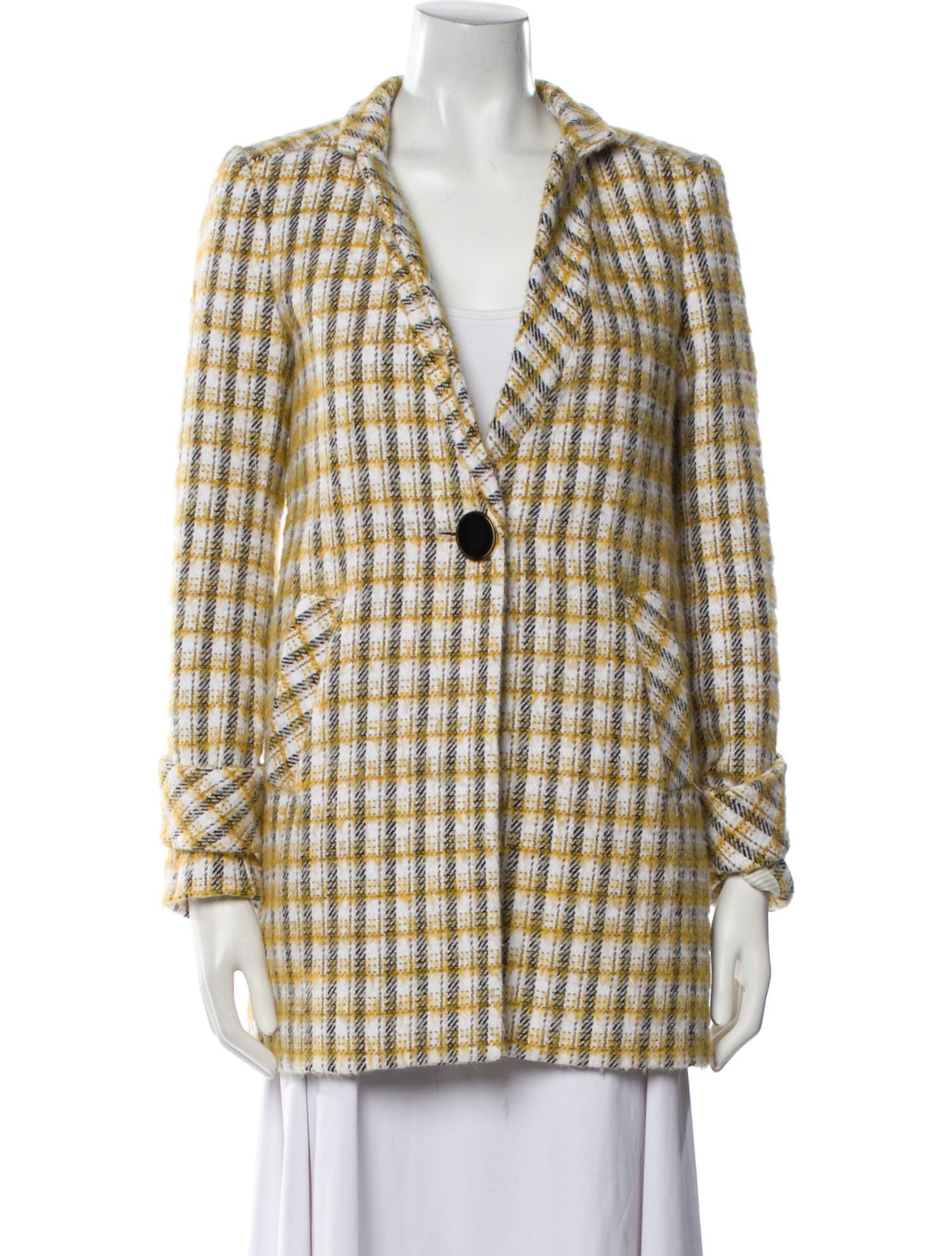 Veronica Beard Plaid Print Coat