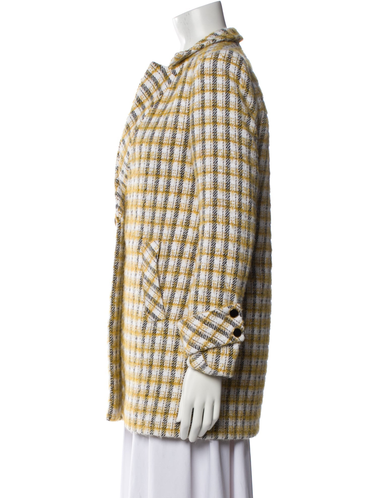 Veronica Beard Plaid Print Coat