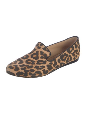 Veronica Beard Canvas Animal Print Loafers