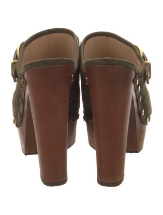 Veronica Beard Suede Studded Accents Mules