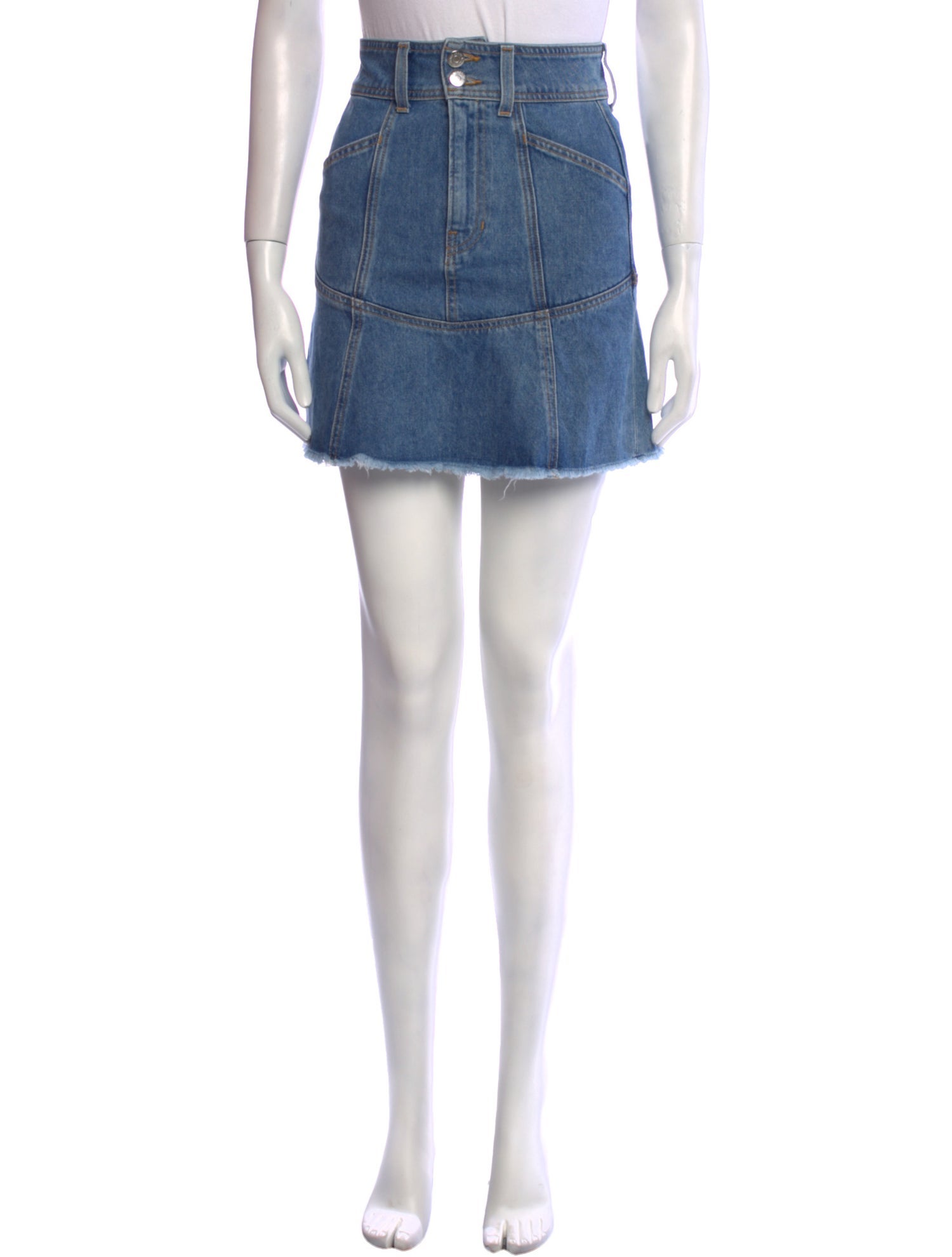 Veronica Beard Raw-Edge Trim Mini Skirt