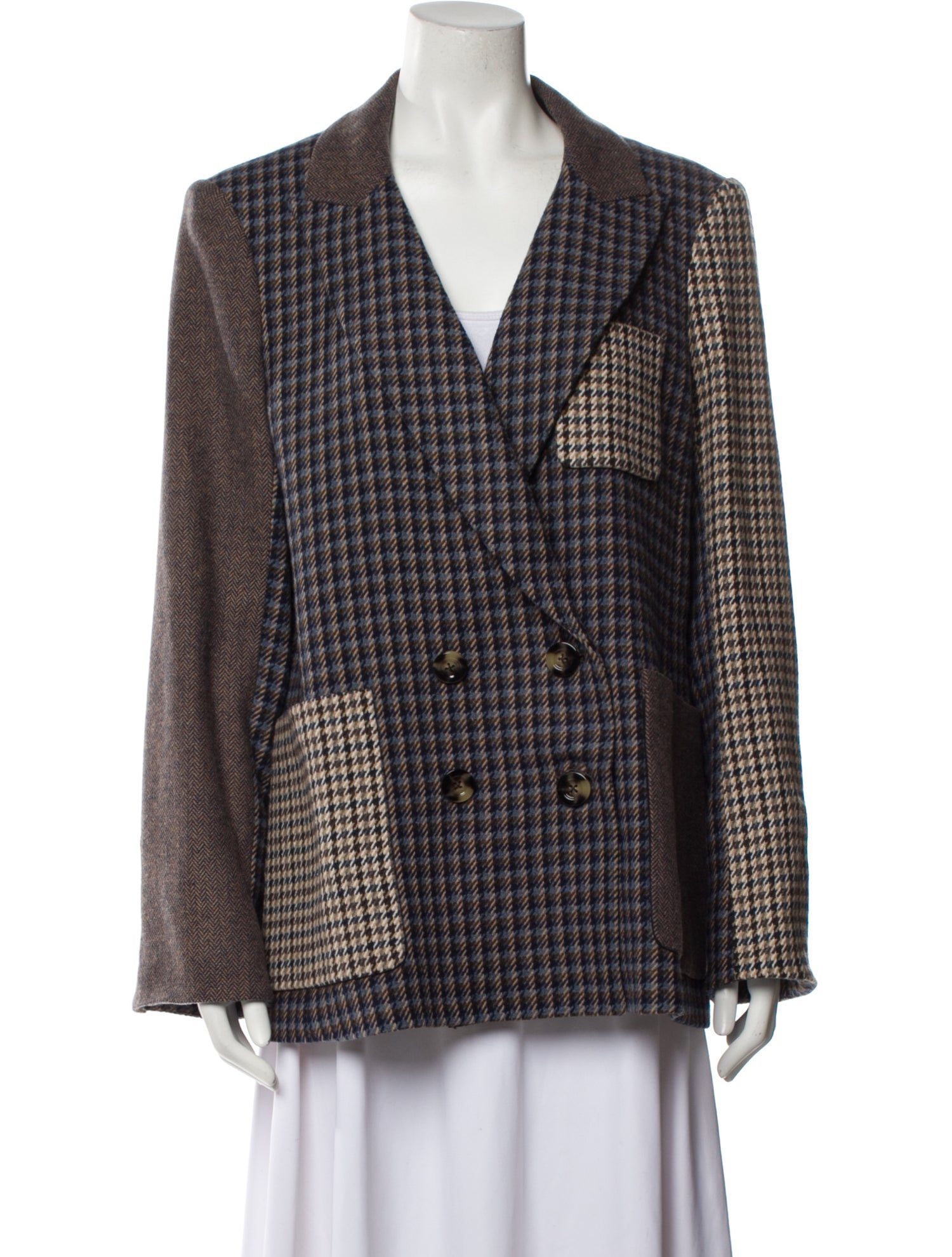 Veronica Beard Plaid Print Blazer