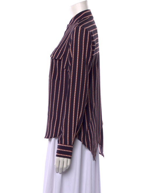 Veronica Beard Silk Striped Button-Up Top