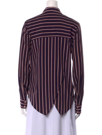 Veronica Beard Silk Striped Button-Up Top