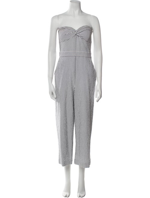Veronica Beard Striped Strapless Jumpsuit