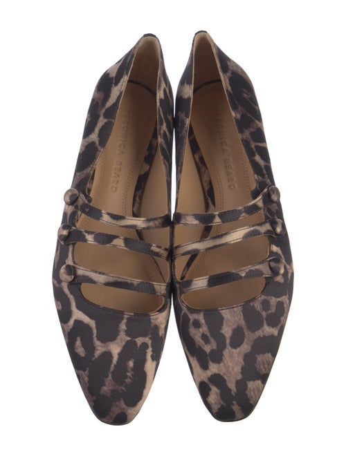 Veronica Beard Satin Animal Print Mary Jane Flats