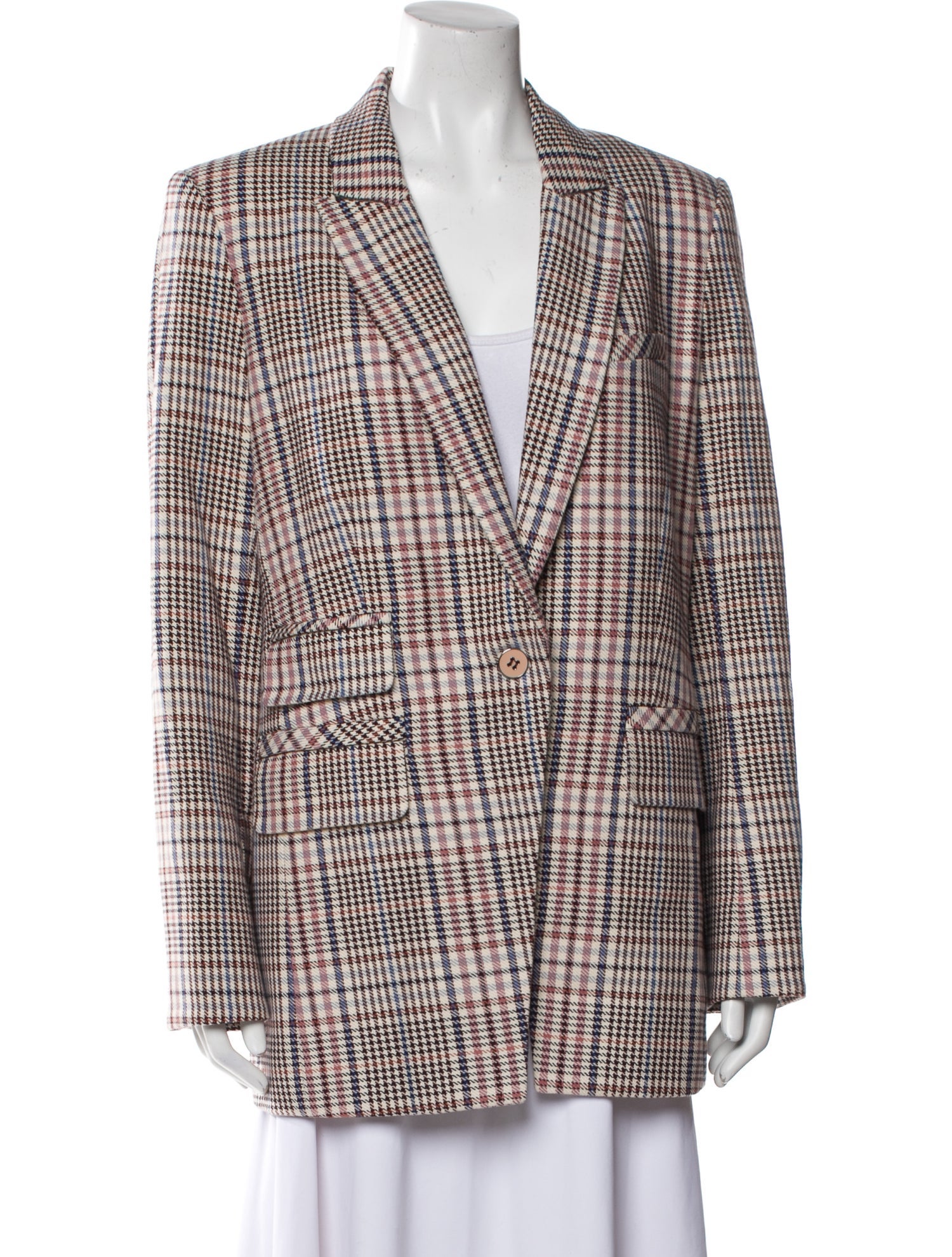 Veronica Beard Plaid Print Blazer