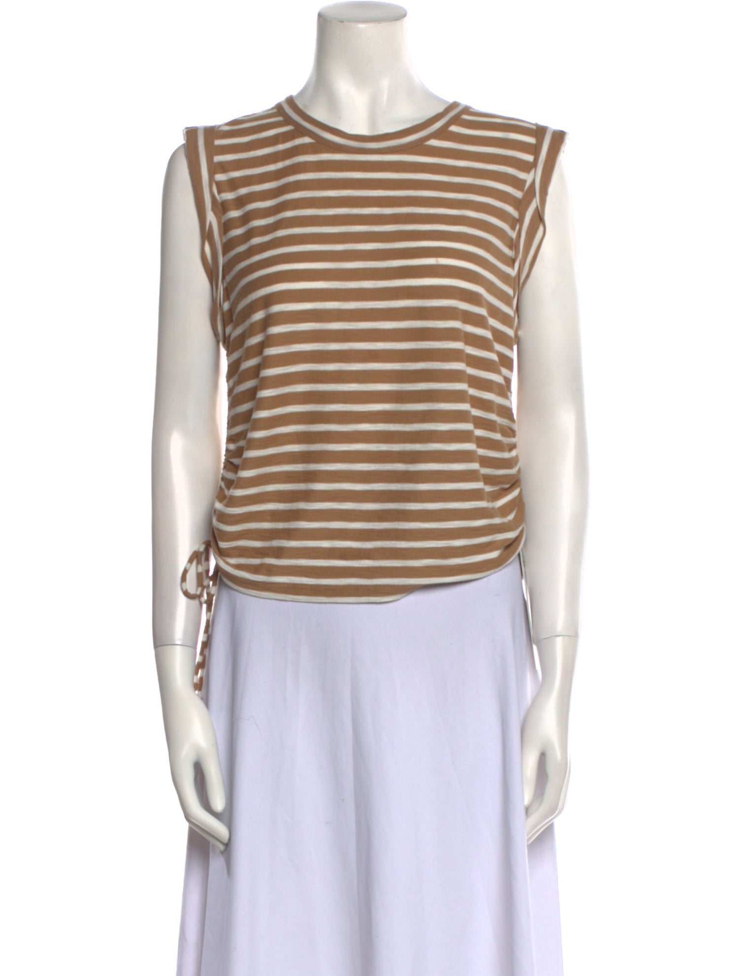 Veronica Beard Linen Striped Top
