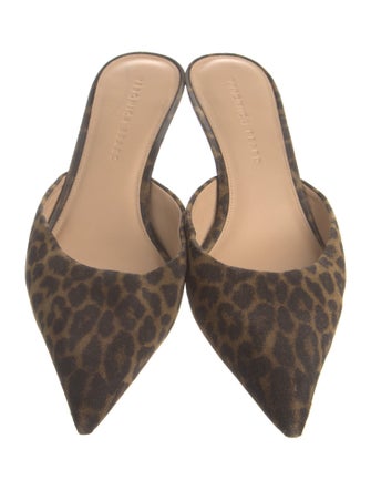 Veronica Beard Suede Animal Print Mules