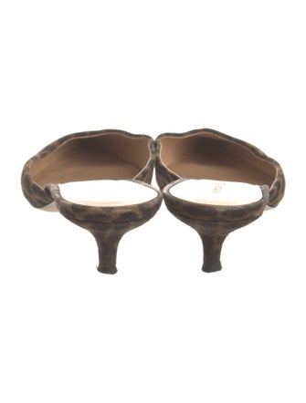 Veronica Beard Suede Animal Print Mules