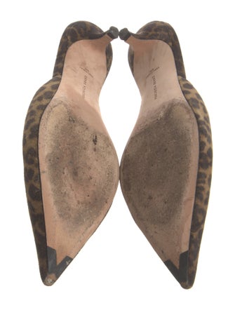Veronica Beard Suede Animal Print Mules
