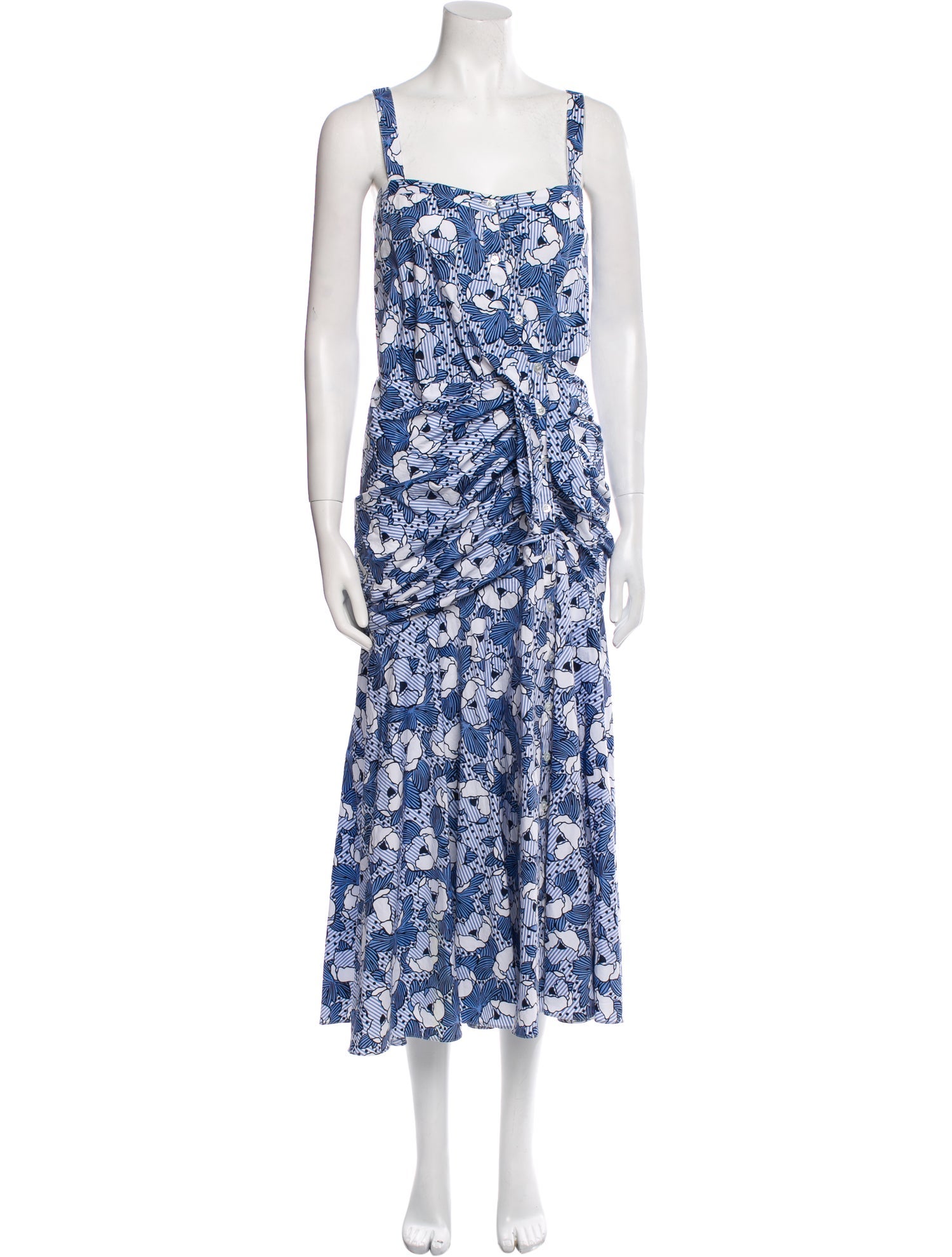 Veronica Beard Floral Print Long Dress