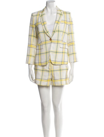 Veronica Beard Plaid Print Short Set