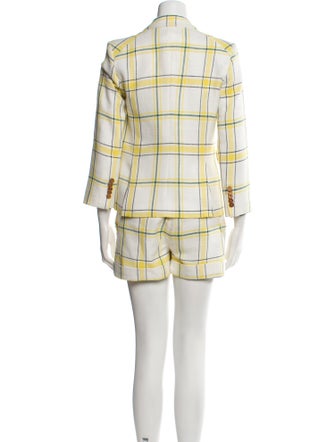 Veronica Beard Plaid Print Short Set