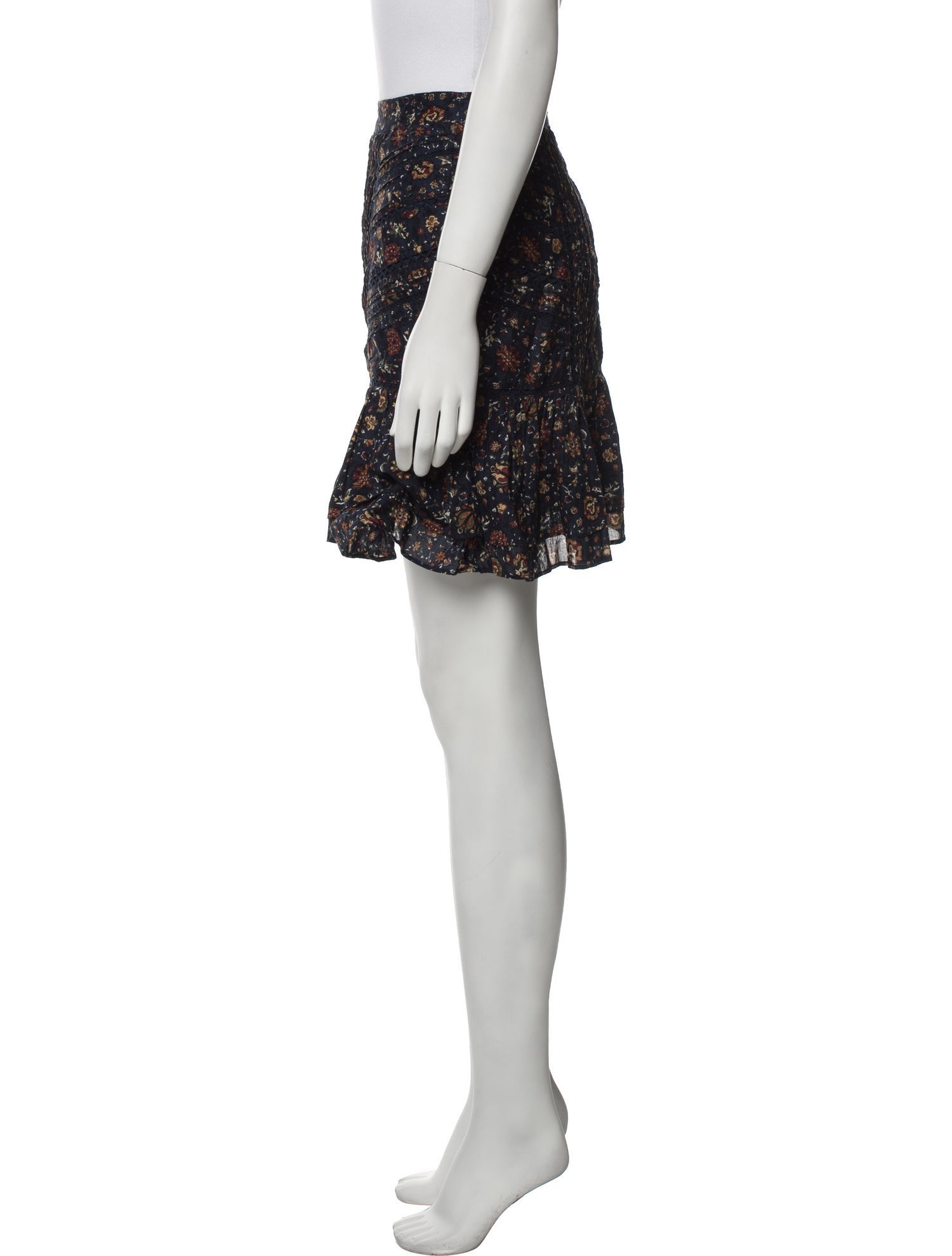 Veronica Beard Floral Print Mini Skirt