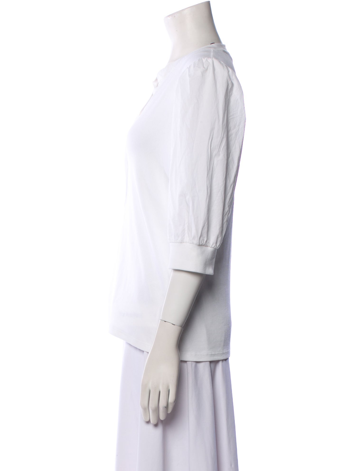 Veronica Beard V-Neck Three-Quarter Sleeve Blouse