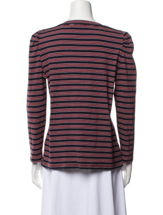 Veronica Beard Striped Scoop Neck Top