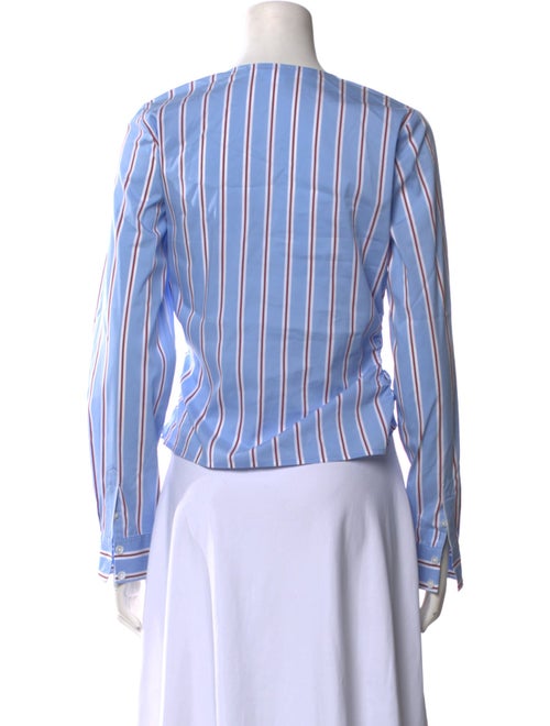 Veronica Beard Striped V-Neck Crop Top