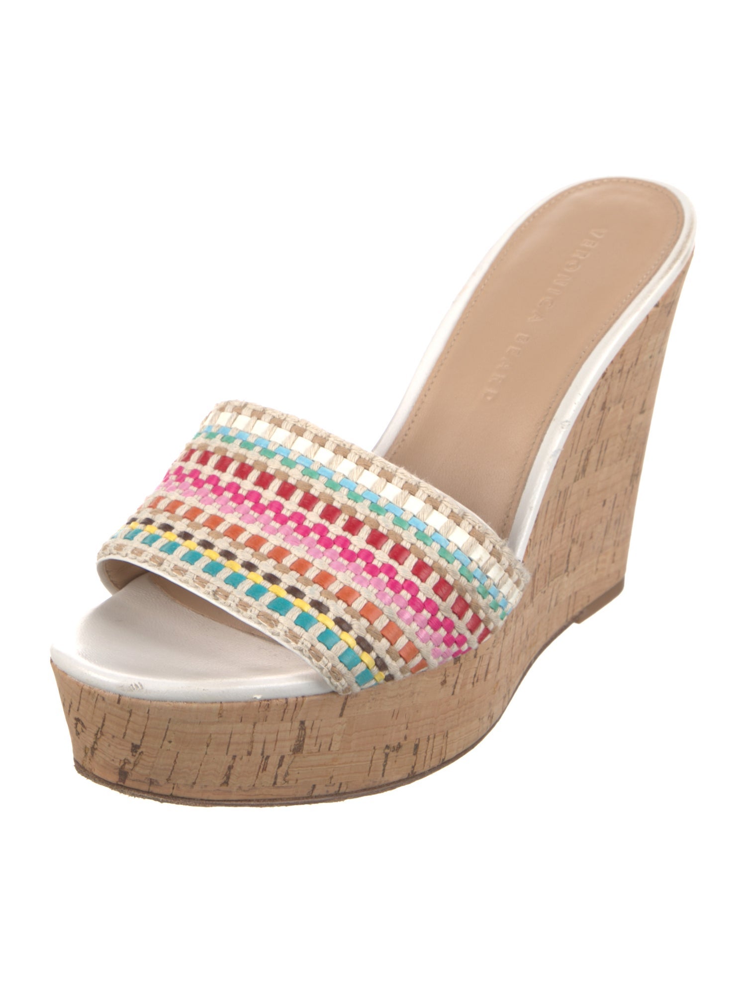 Veronica Beard Leather Patterned Slides