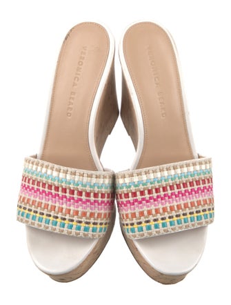 Veronica Beard Leather Patterned Slides
