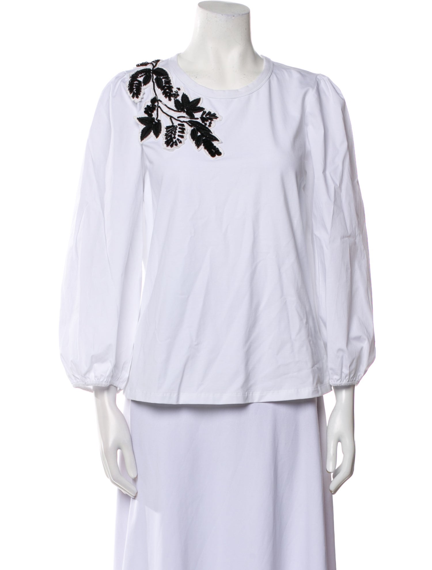 Veronica Beard Scoop Neck Three-Quarter Sleeve Top