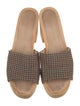 Veronica Beard Houndstooth Print Studded Accents Slides