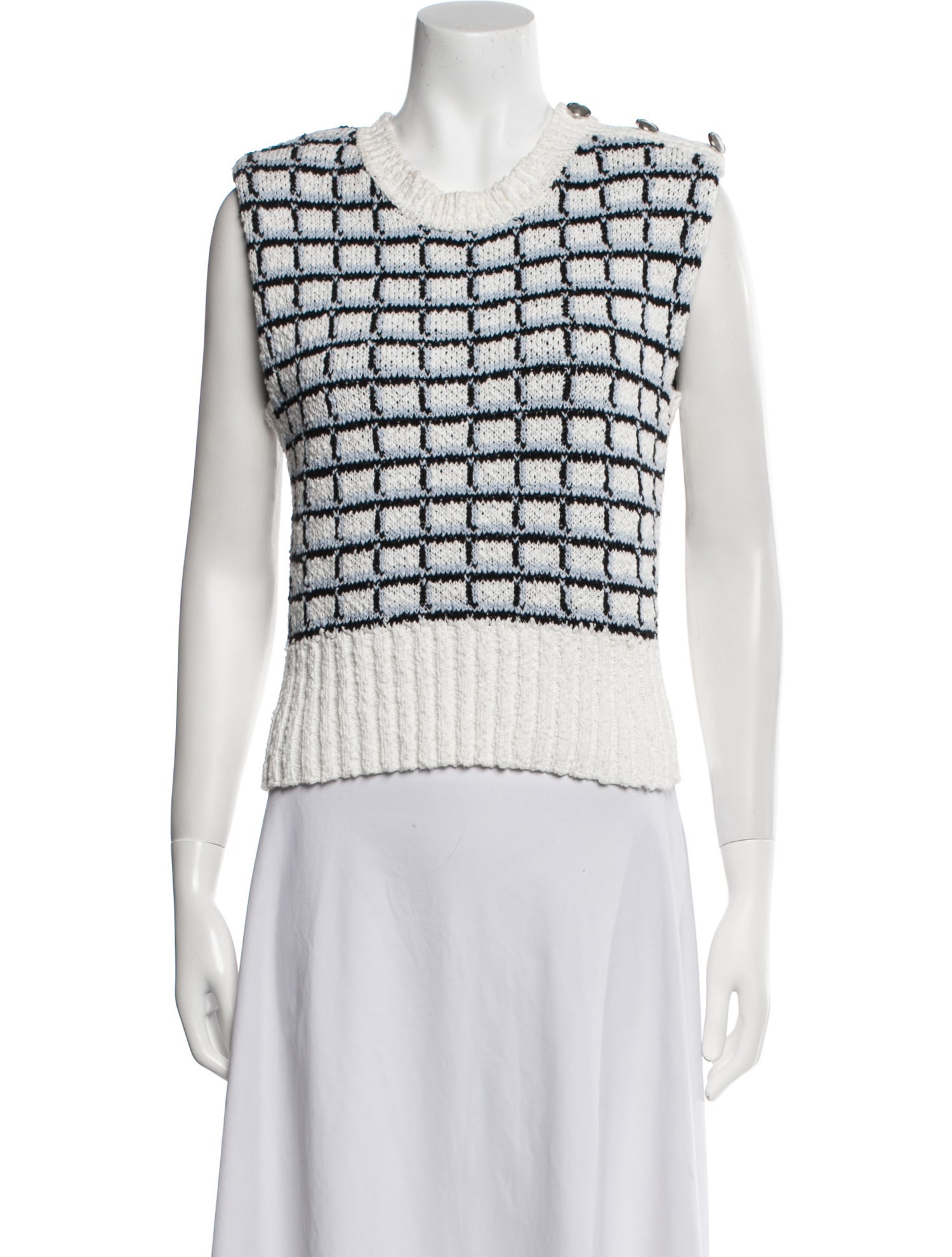 Veronica Beard Merino Wool Printed Crop Top