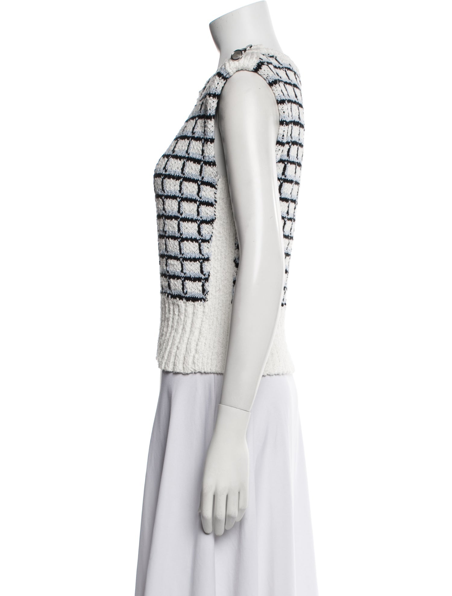 Veronica Beard Merino Wool Printed Crop Top