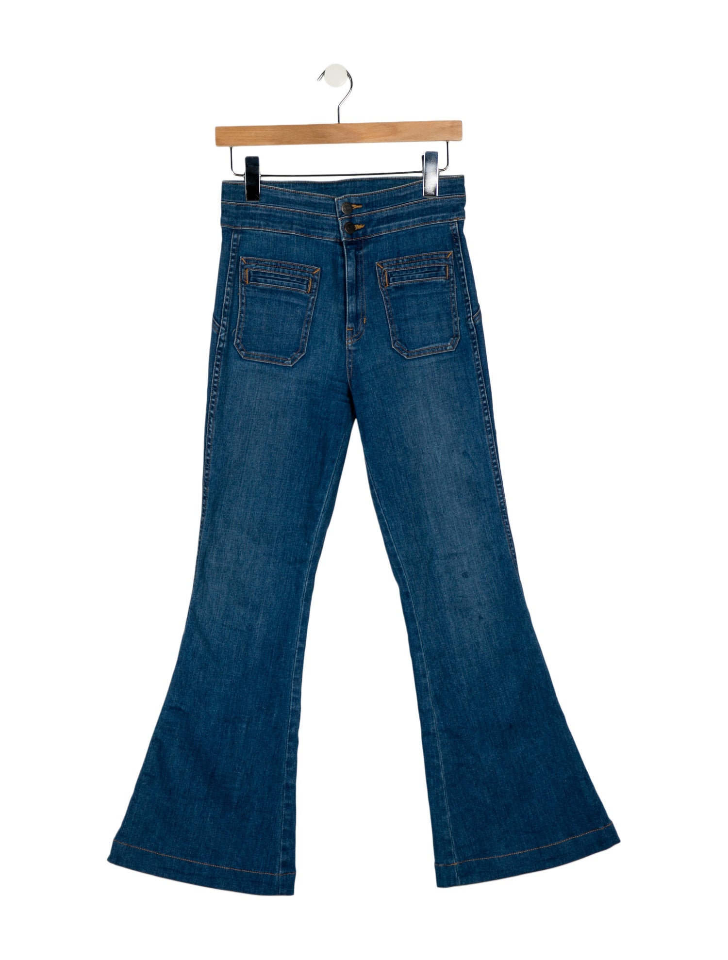 Veronica Beard Mid-Rise Wide Leg Jeans