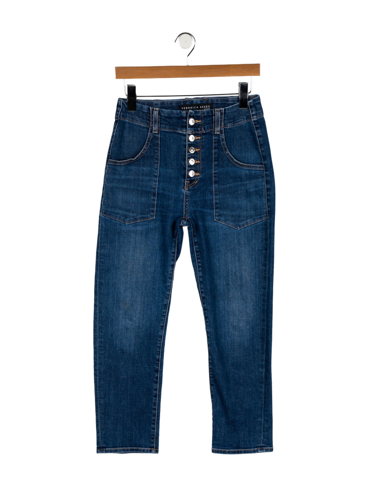 Veronica Beard Mid-Rise Straight Leg Jeans
