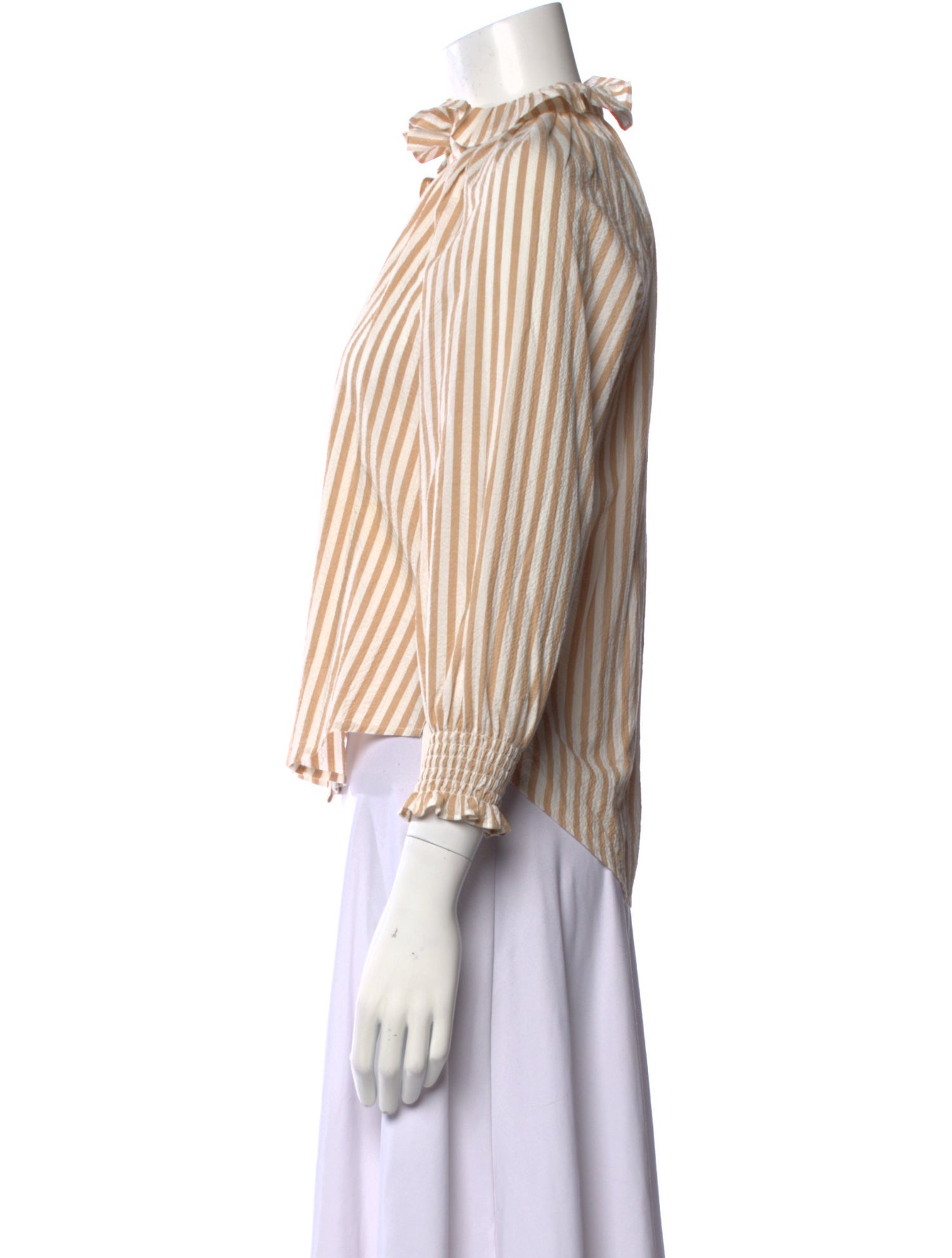 Veronica Beard Striped Mock Neck Top