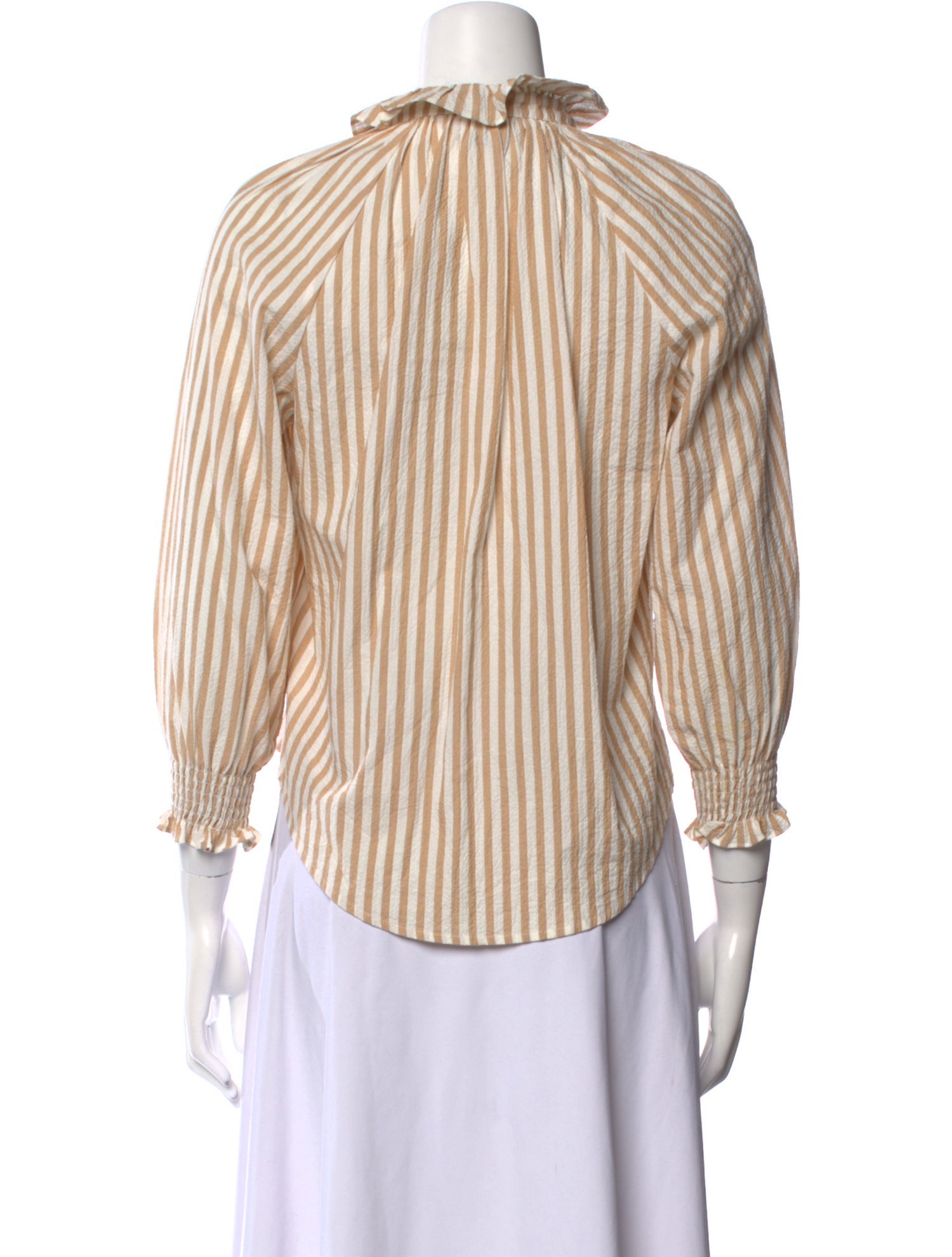 Veronica Beard Striped Mock Neck Top