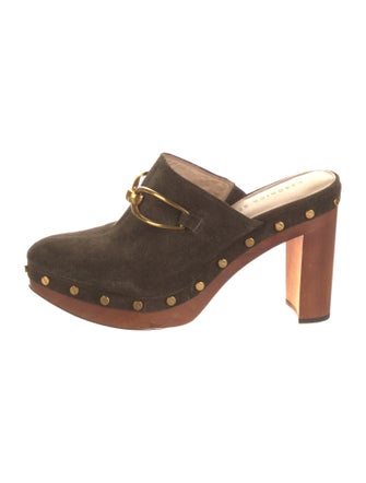 Veronica Beard Suede Studded Accents Mules