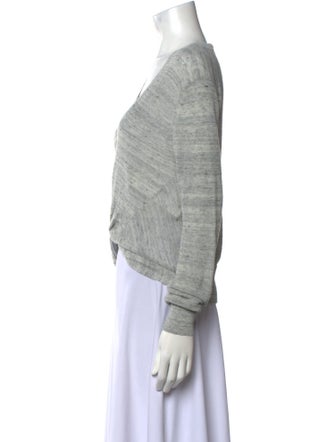 Veronica Beard Linen V-Neck Crop Top