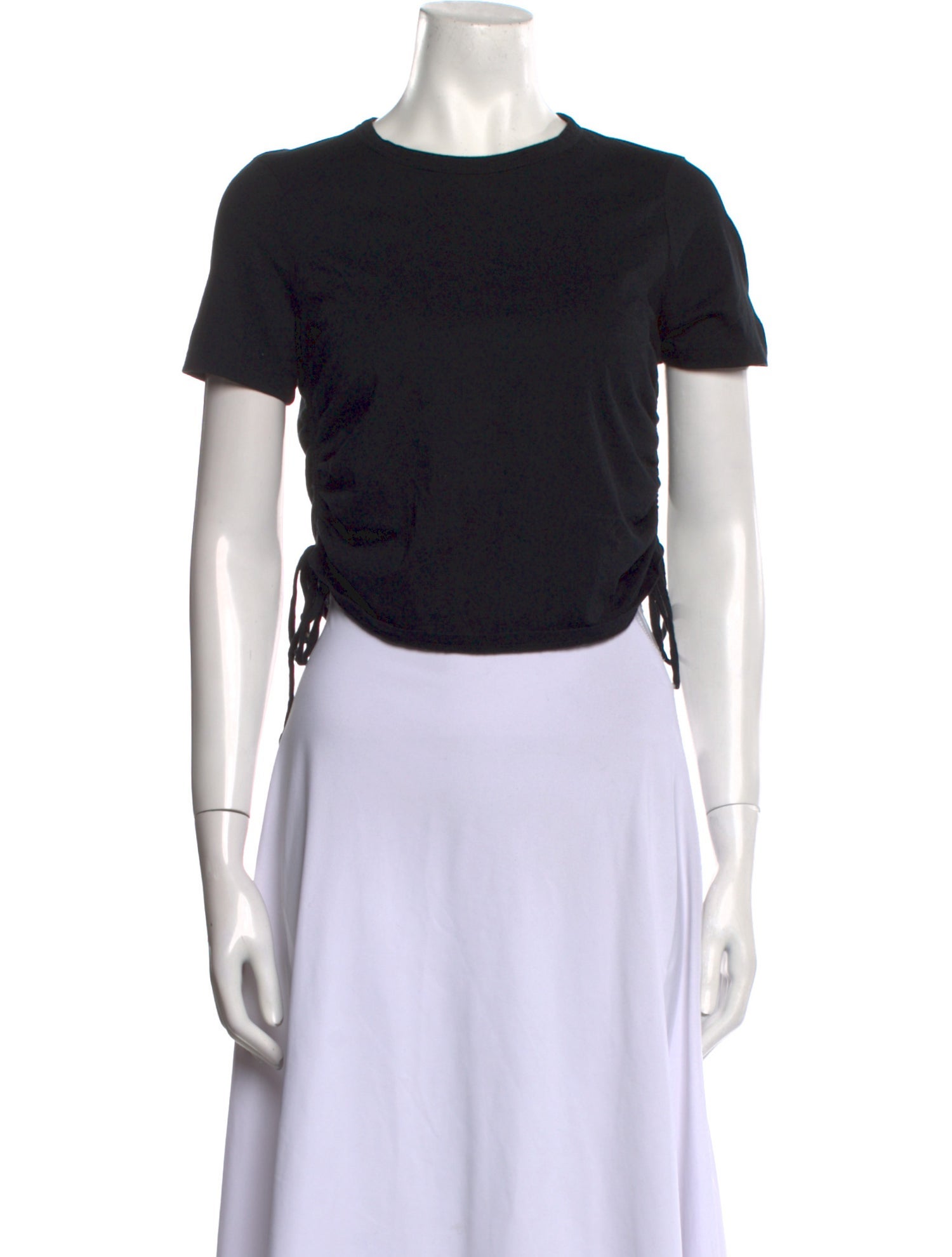 Veronica Beard Crew Neck Short Sleeve Crop Top