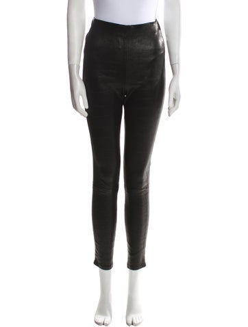 Veronica Beard Pants Lamb Leather Wide Leg M