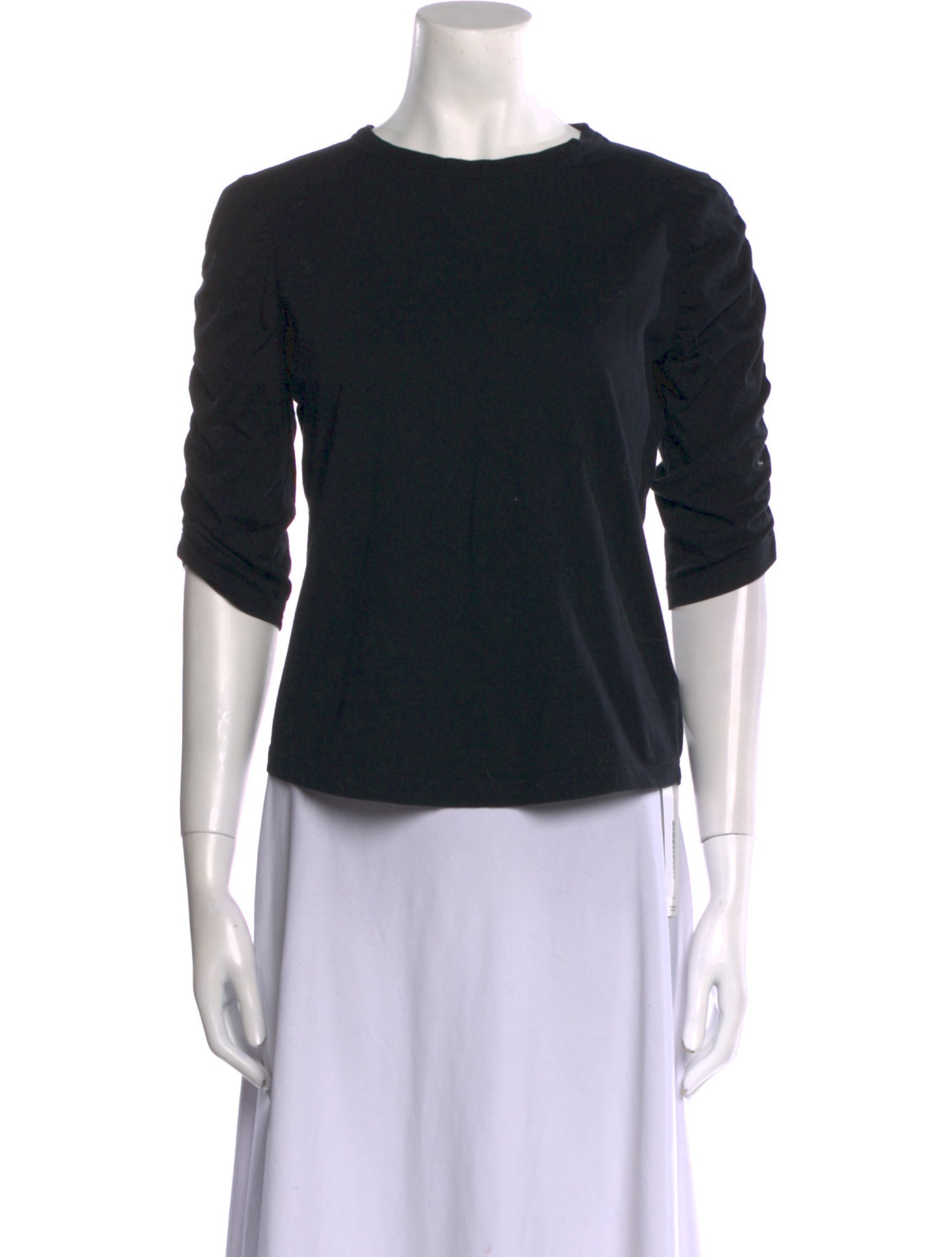 Veronica Beard Bateau Neckline Three-Quarter Sleeve Top